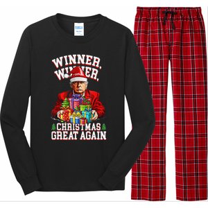 Humor Funny Trump Winner Winner Christmas Great Again Win Long Sleeve Pajama Set