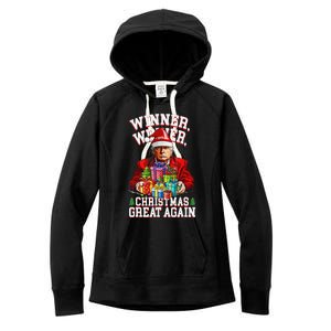 Humor Funny Trump Winner Winner Christmas Great Again Win Women's Fleece Hoodie