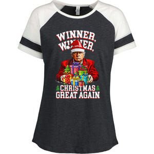 Humor Funny Trump Winner Winner Christmas Great Again Win Enza Ladies Jersey Colorblock Tee