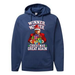 Humor Funny Trump Winner Winner Christmas Great Again Win Performance Fleece Hoodie