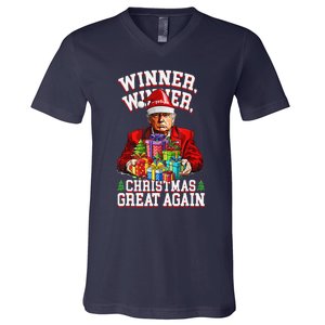 Humor Funny Trump Winner Winner Christmas Great Again Win V-Neck T-Shirt