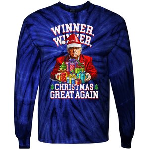 Humor Funny Trump Winner Winner Christmas Great Again Win Tie-Dye Long Sleeve Shirt