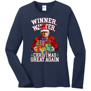 Humor Funny Trump Winner Winner Christmas Great Again Win Ladies Long Sleeve Shirt