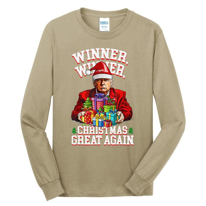 Humor Funny Trump Winner Winner Christmas Great Again Win Tall Long Sleeve T-Shirt