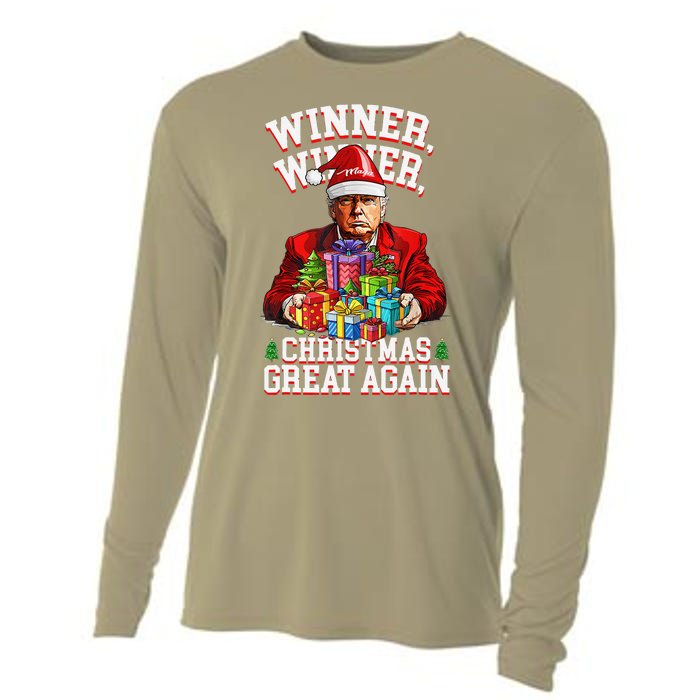 Humor Funny Trump Winner Winner Christmas Great Again Win Cooling Performance Long Sleeve Crew