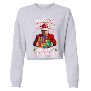 Humor Funny Trump Winner Winner Christmas Great Again Win Cropped Pullover Crew