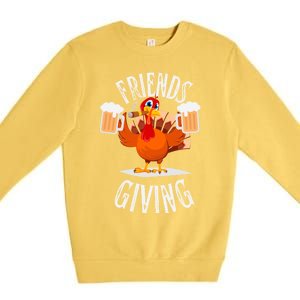 Happy Friendsgiving Turkey Friends Giving Funny Thanksgiving Gift Premium Crewneck Sweatshirt