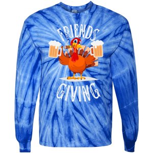 Happy Friendsgiving Turkey Friends Giving Funny Thanksgiving Gift Tie-Dye Long Sleeve Shirt