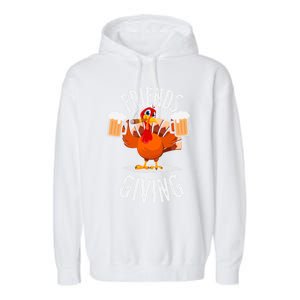 Happy Friendsgiving Turkey Friends Giving Funny Thanksgiving Gift Garment-Dyed Fleece Hoodie