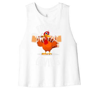 Happy Friendsgiving Turkey Friends Giving Funny Thanksgiving Gift Women's Racerback Cropped Tank