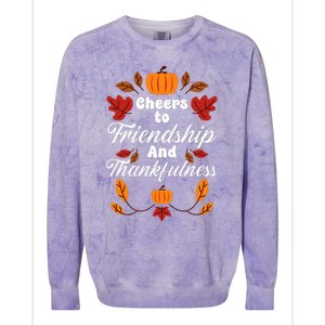 Happy Friendsgiving Thanksgiving Friends Holiday Friendship Colorblast Crewneck Sweatshirt