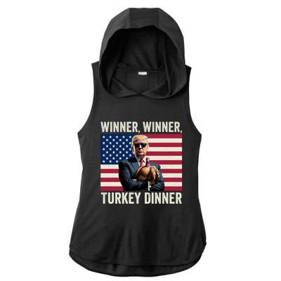 Humor Funny Trump Winner Winner Turkey Dinner Thanksgiving Ladies PosiCharge Tri-Blend Wicking Draft Hoodie Tank