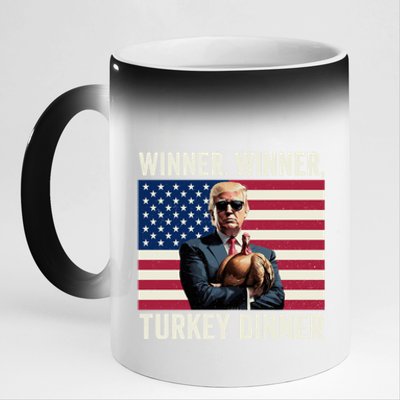 Humor Funny Trump Winner Winner Turkey Dinner Thanksgiving 11oz Black Color Changing Mug