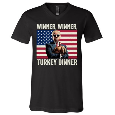 Humor Funny Trump Winner Winner Turkey Dinner Thanksgiving V-Neck T-Shirt