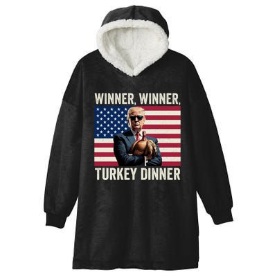 Humor Funny Trump Winner Winner Turkey Dinner Thanksgiving Hooded Wearable Blanket