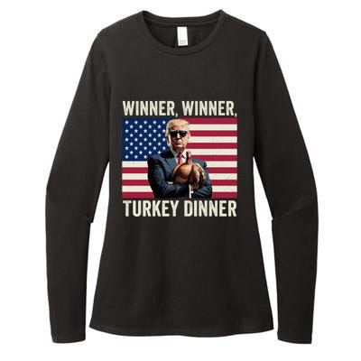 Humor Funny Trump Winner Winner Turkey Dinner Thanksgiving Womens CVC Long Sleeve Shirt