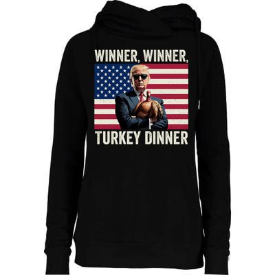 Humor Funny Trump Winner Winner Turkey Dinner Thanksgiving Womens Funnel Neck Pullover Hood