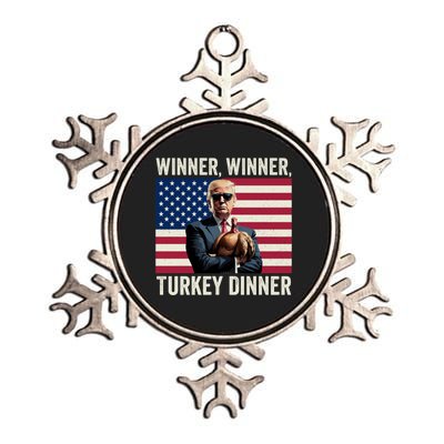 Humor Funny Trump Winner Winner Turkey Dinner Thanksgiving Metallic Star Ornament