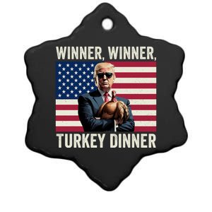 Humor Funny Trump Winner Winner Turkey Dinner Thanksgiving Ceramic Star Ornament