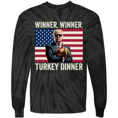 Humor Funny Trump Winner Winner Turkey Dinner Thanksgiving Tie-Dye Long Sleeve Shirt