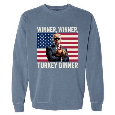 Humor Funny Trump Winner Winner Turkey Dinner Thanksgiving Garment-Dyed Sweatshirt