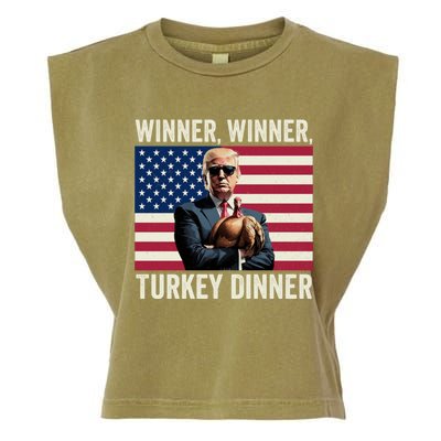 Humor Funny Trump Winner Winner Turkey Dinner Thanksgiving Garment-Dyed Women's Muscle Tee