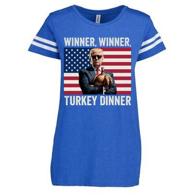 Humor Funny Trump Winner Winner Turkey Dinner Thanksgiving Enza Ladies Jersey Football T-Shirt