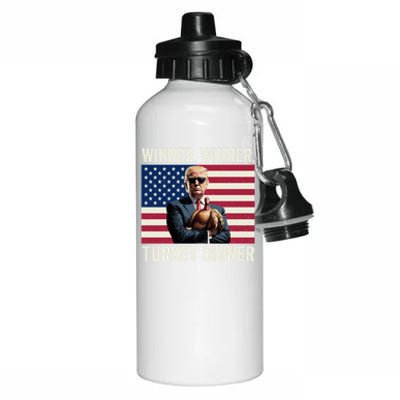 Humor Funny Trump Winner Winner Turkey Dinner Thanksgiving Aluminum Water Bottle