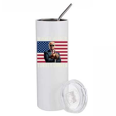 Humor Funny Trump Winner Winner Turkey Dinner Thanksgiving Stainless Steel Tumbler