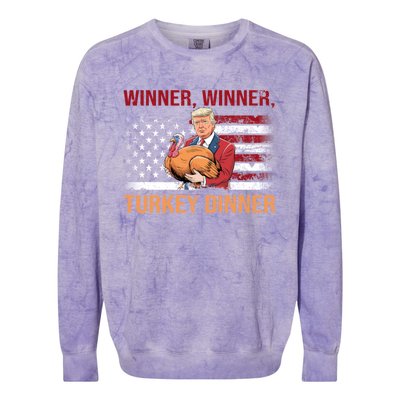 Humor Funny Trump Winner Winner Turkey Dinner Thanksgiving Colorblast Crewneck Sweatshirt