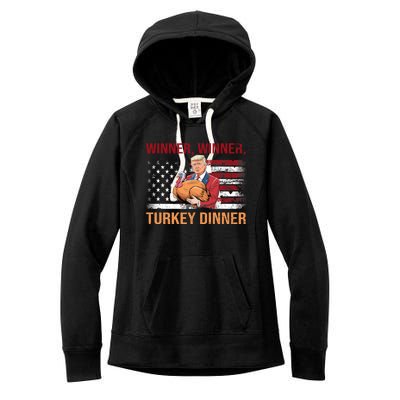 Humor Funny Trump Winner Winner Turkey Dinner Thanksgiving Women's Fleece Hoodie