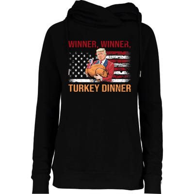 Humor Funny Trump Winner Winner Turkey Dinner Thanksgiving Womens Funnel Neck Pullover Hood