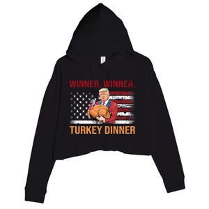 Humor Funny Trump Winner Winner Turkey Dinner Thanksgiving Crop Fleece Hoodie