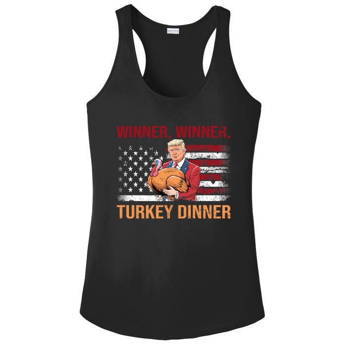 Humor Funny Trump Winner Winner Turkey Dinner Thanksgiving Ladies PosiCharge Competitor Racerback Tank