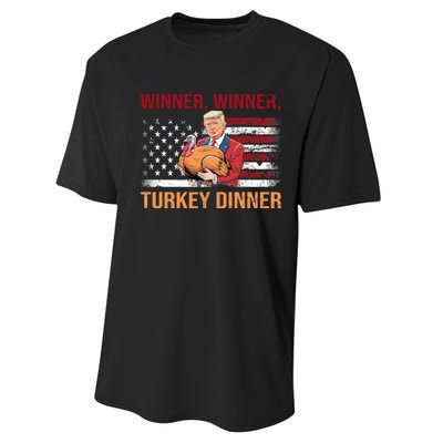 Humor Funny Trump Winner Winner Turkey Dinner Thanksgiving Performance Sprint T-Shirt