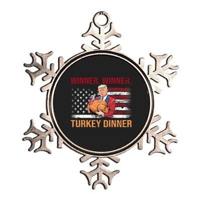 Humor Funny Trump Winner Winner Turkey Dinner Thanksgiving Metallic Star Ornament