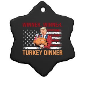 Humor Funny Trump Winner Winner Turkey Dinner Thanksgiving Ceramic Star Ornament