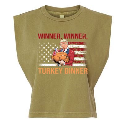 Humor Funny Trump Winner Winner Turkey Dinner Thanksgiving Garment-Dyed Women's Muscle Tee