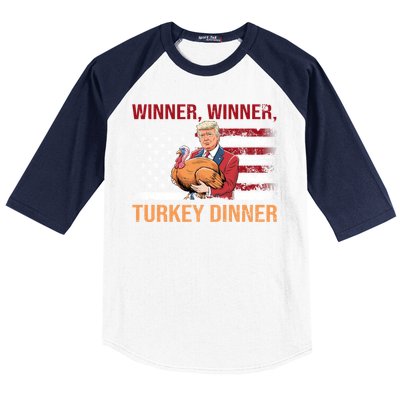 Humor Funny Trump Winner Winner Turkey Dinner Thanksgiving Baseball Sleeve Shirt