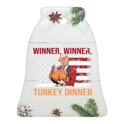 Humor Funny Trump Winner Winner Turkey Dinner Thanksgiving Ceramic Bell Ornament