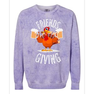 Happy Friendsgiving Turkey Friends Giving Funny Thanksgiving Great Gift Colorblast Crewneck Sweatshirt