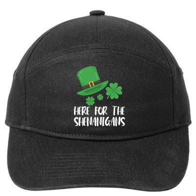 Here For The Shenanigans St Patricks Day Funny Gift 7-Panel Snapback Hat