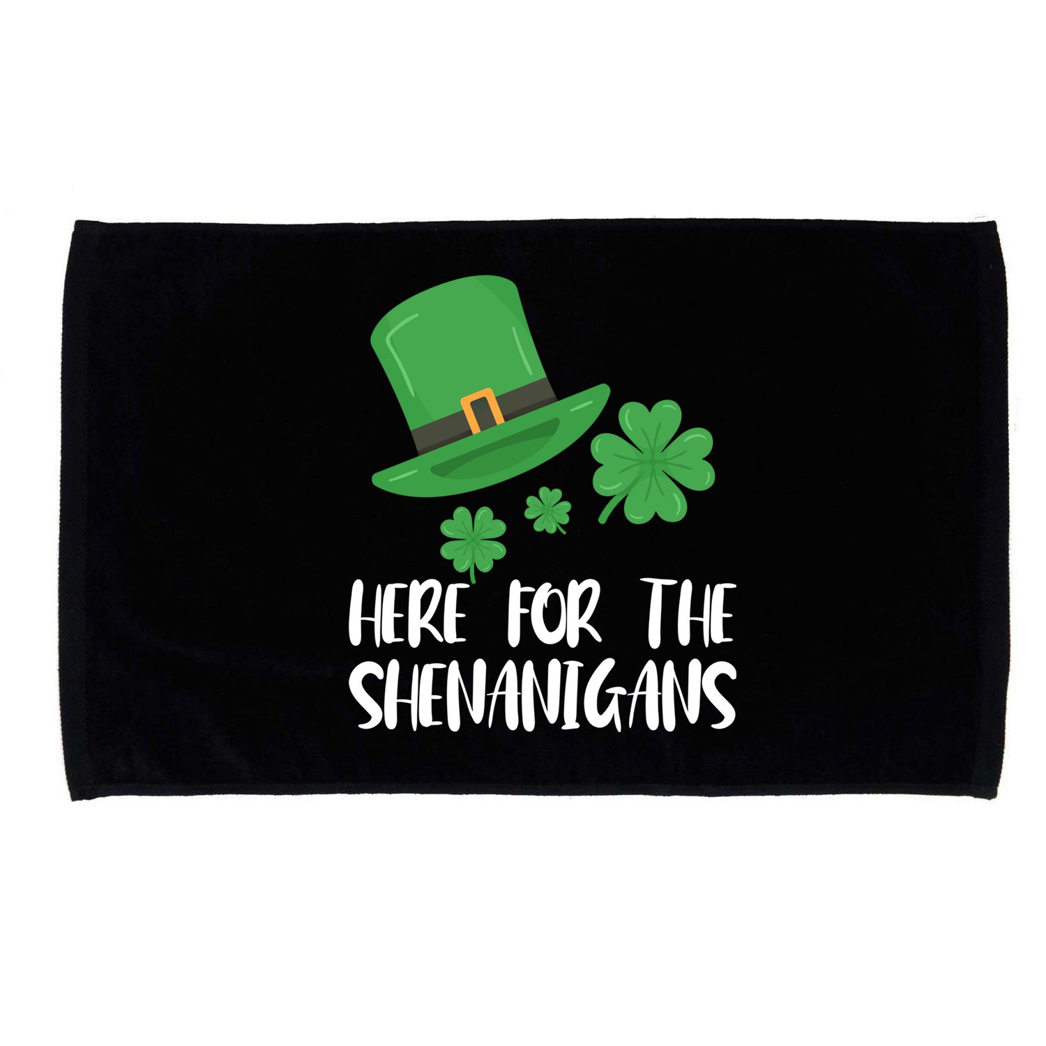 Here For The Shenanigans St Patricks Day Funny Gift Microfiber Hand Towel
