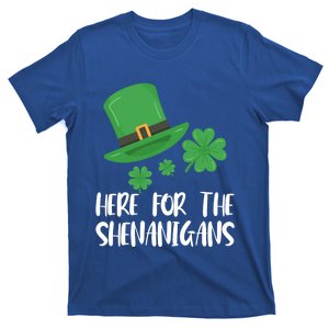 Here For The Shenanigans St Patricks Day Funny Gift T-Shirt