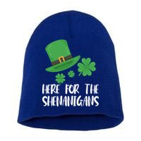 Here For The Shenanigans St Patricks Day Funny Gift Short Acrylic Beanie