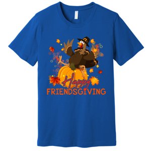 Happy Friendsgiving Turkey Friends Giving Thanksgiving Fall Funny Gift Premium T-Shirt