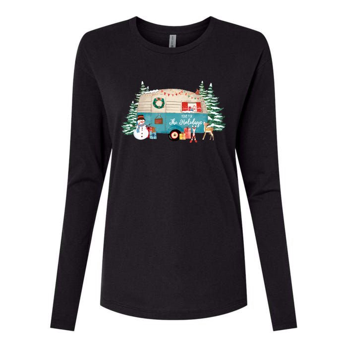 Home For The Christmas Holidays RV Trailer Womens Cotton Relaxed Long Sleeve T-Shirt