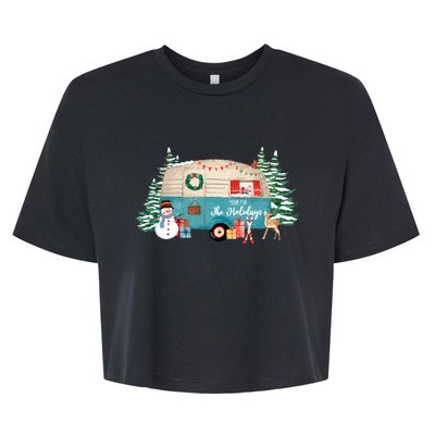 Home For The Christmas Holidays RV Trailer Bella+Canvas Jersey Crop Tee