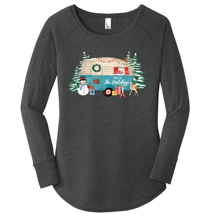 Home For The Christmas Holidays RV Trailer Women's Perfect Tri Tunic Long Sleeve Shirt