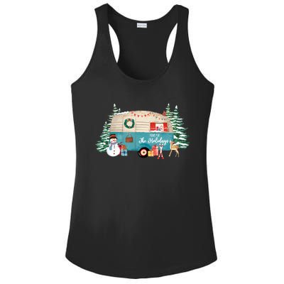 Home For The Christmas Holidays RV Trailer Ladies PosiCharge Competitor Racerback Tank